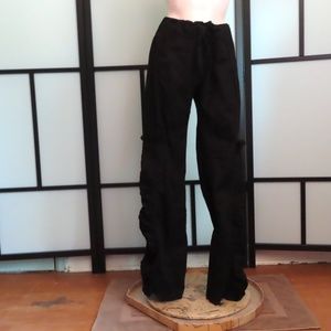 XCVI Black Shirred Pants Shirred Leg Drawstring Waist Pockets M